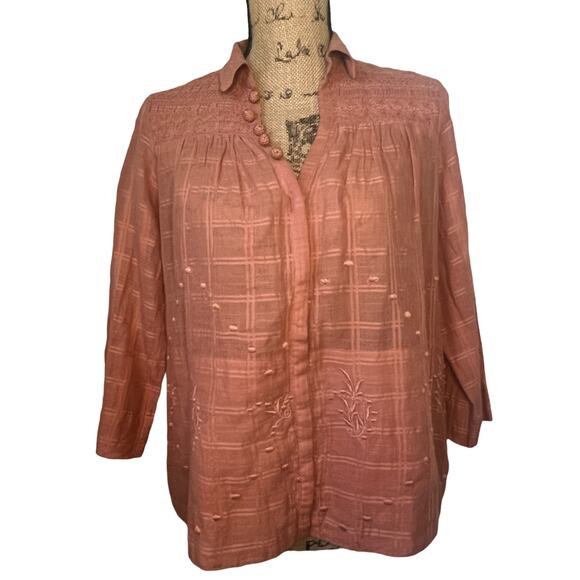 Anthropologie Tops - Anthro Vanessa Virginia Edisto Dusty Rose Top Sz 0